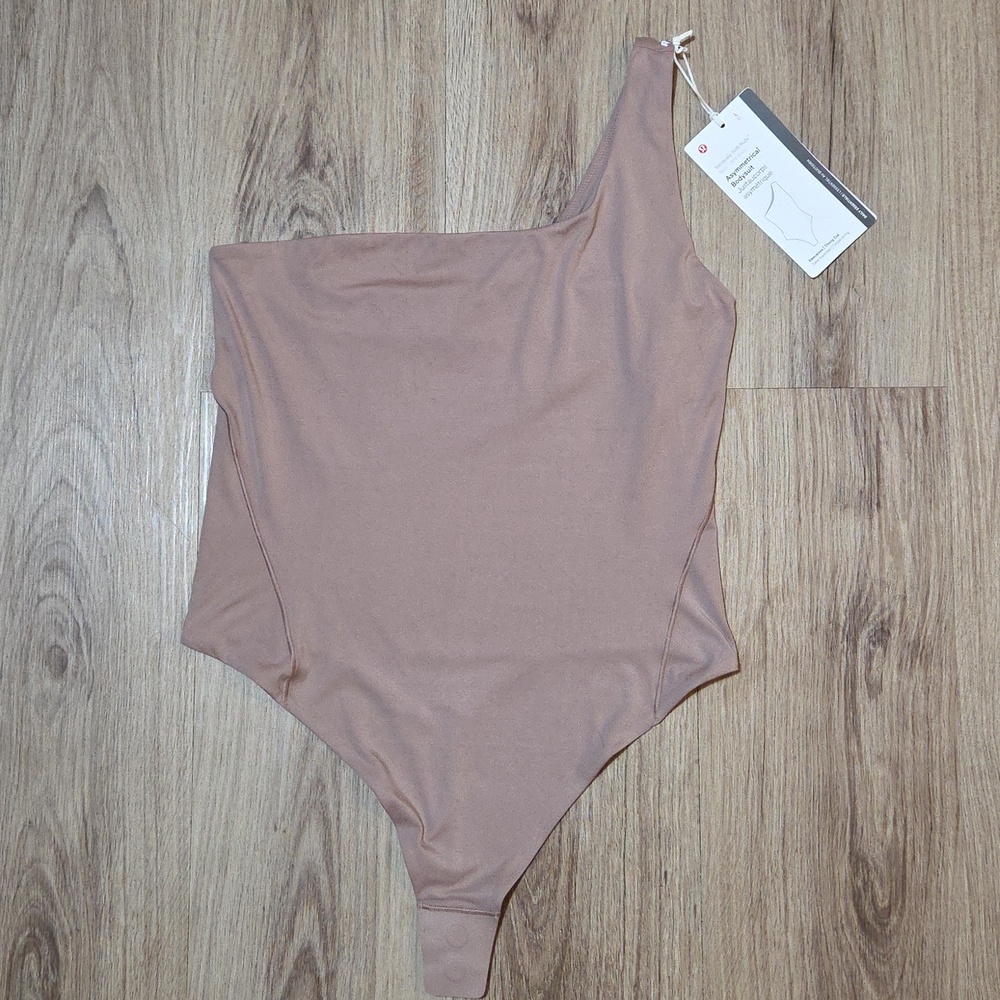 Lululemon Wundermost Ultra-Soft Nulu Asymmetrical Bodysuit *Twilight Rose Size L - Picture 2 of 16